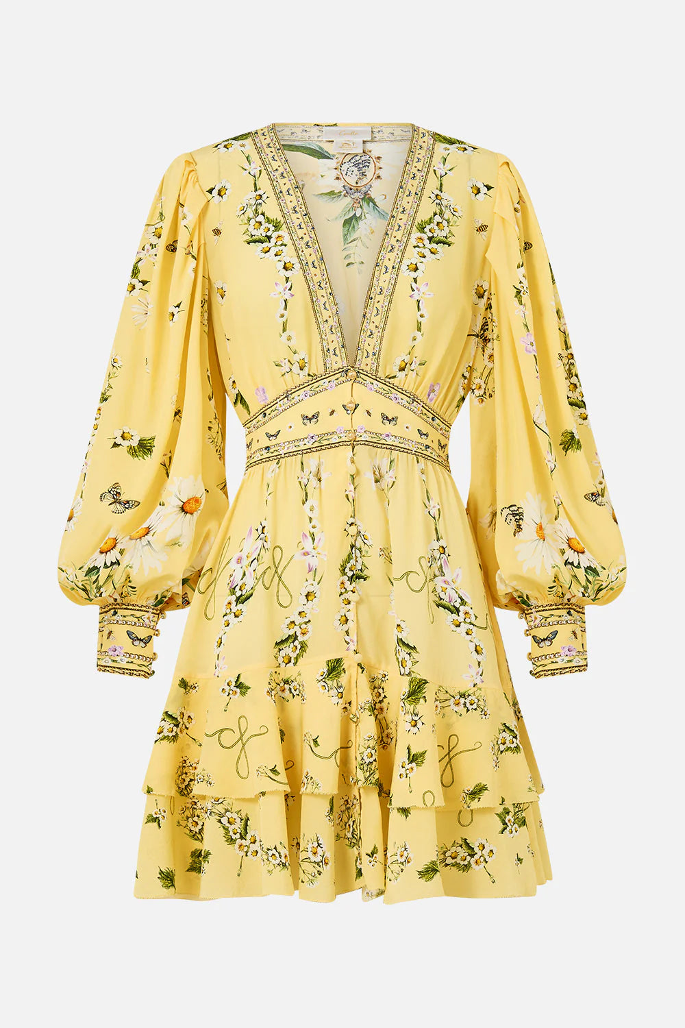 BUTTON FRONT FRILL DRESS