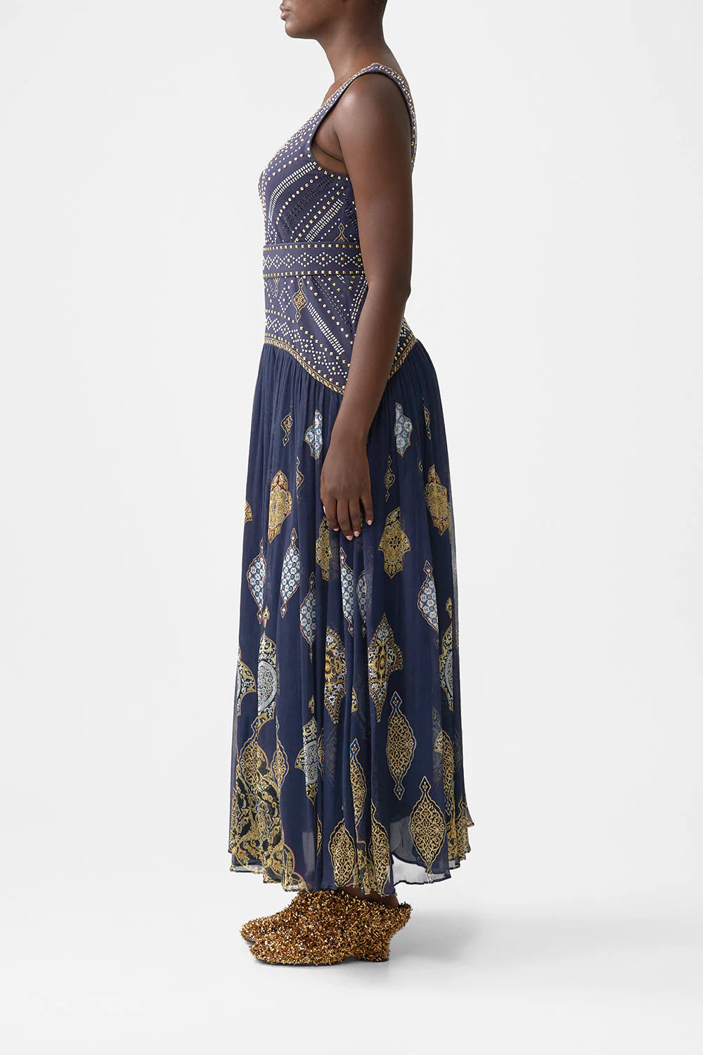JERSEY TANK DRESS W CONTRAST SKIRT