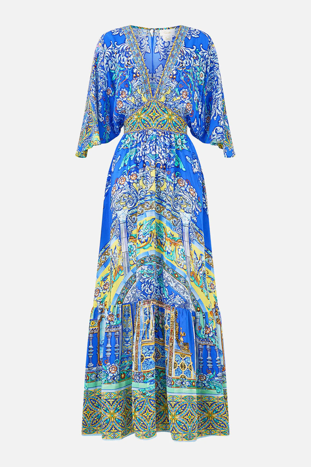 WAISTED DRESS W/ HEM RUFFLE