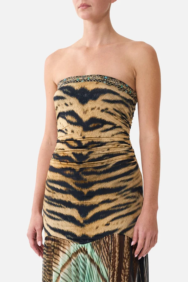 STRAPLESS JERSEY DRESS