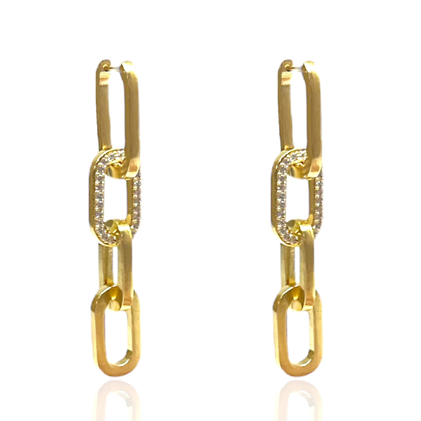 Pave Rico Chain Earrings