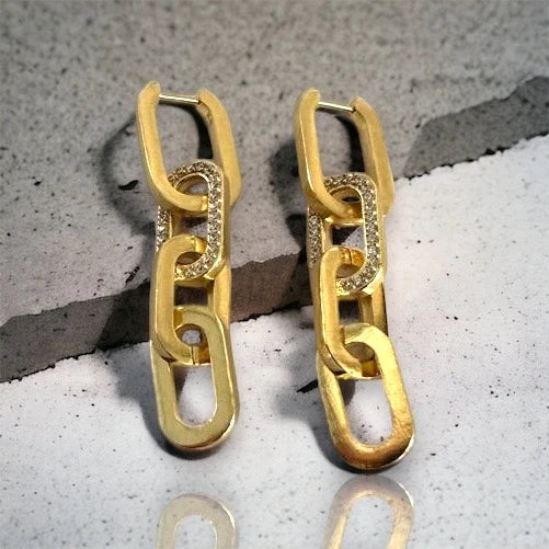Pave Rico Chain Earrings