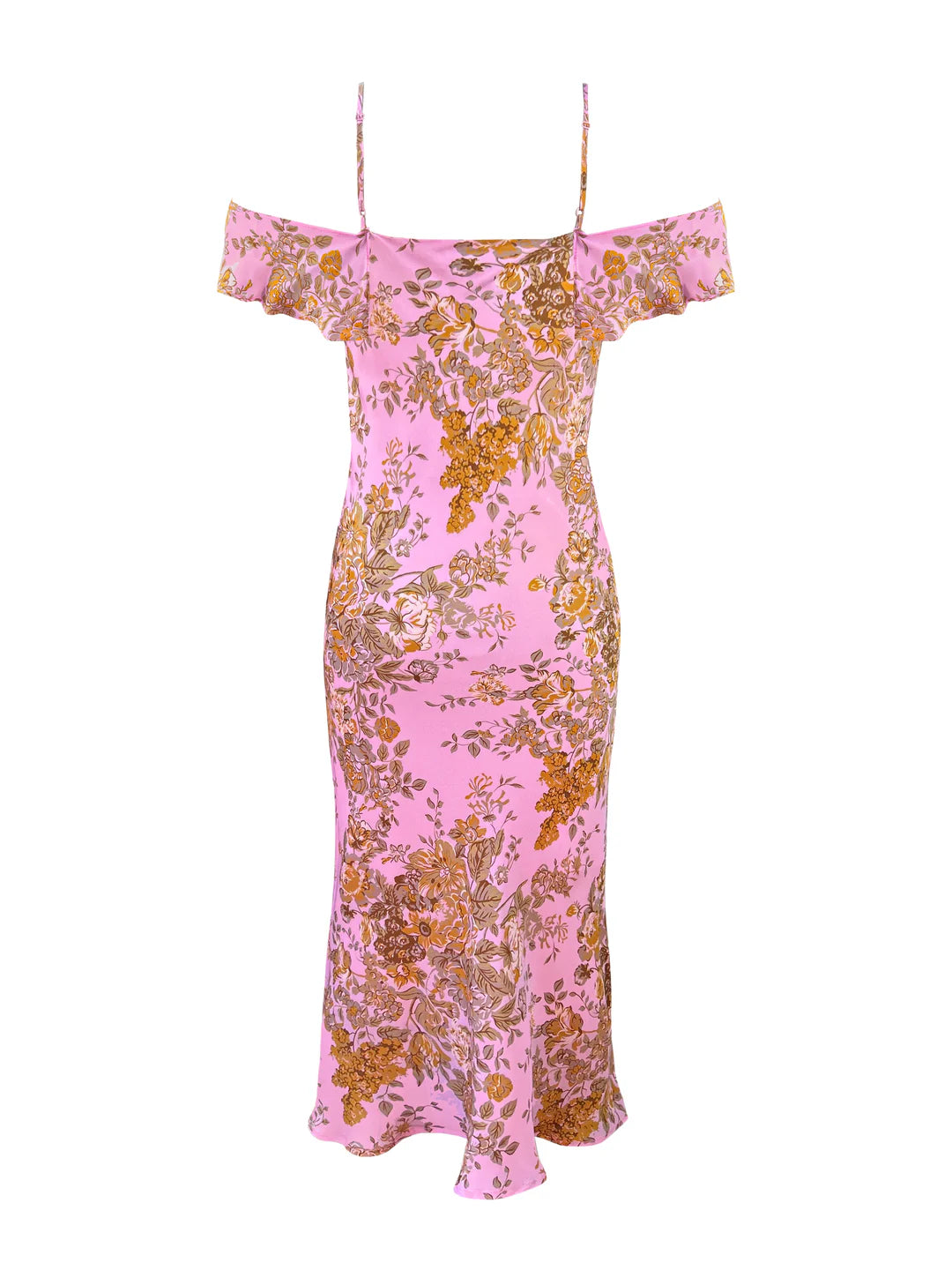 PRINTED SHEER BIAS DRESS