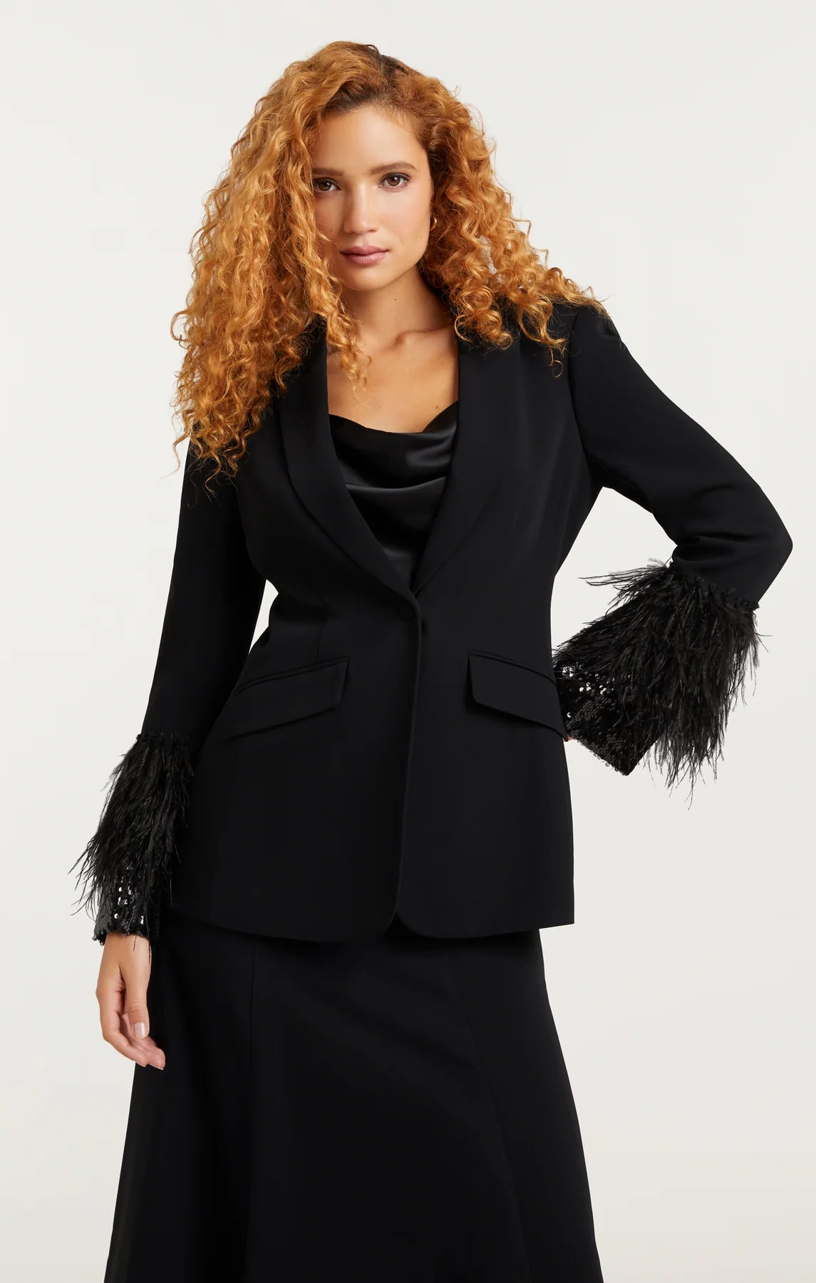 SEQUIN AND FEATHER CHEYENNE BLAZER
