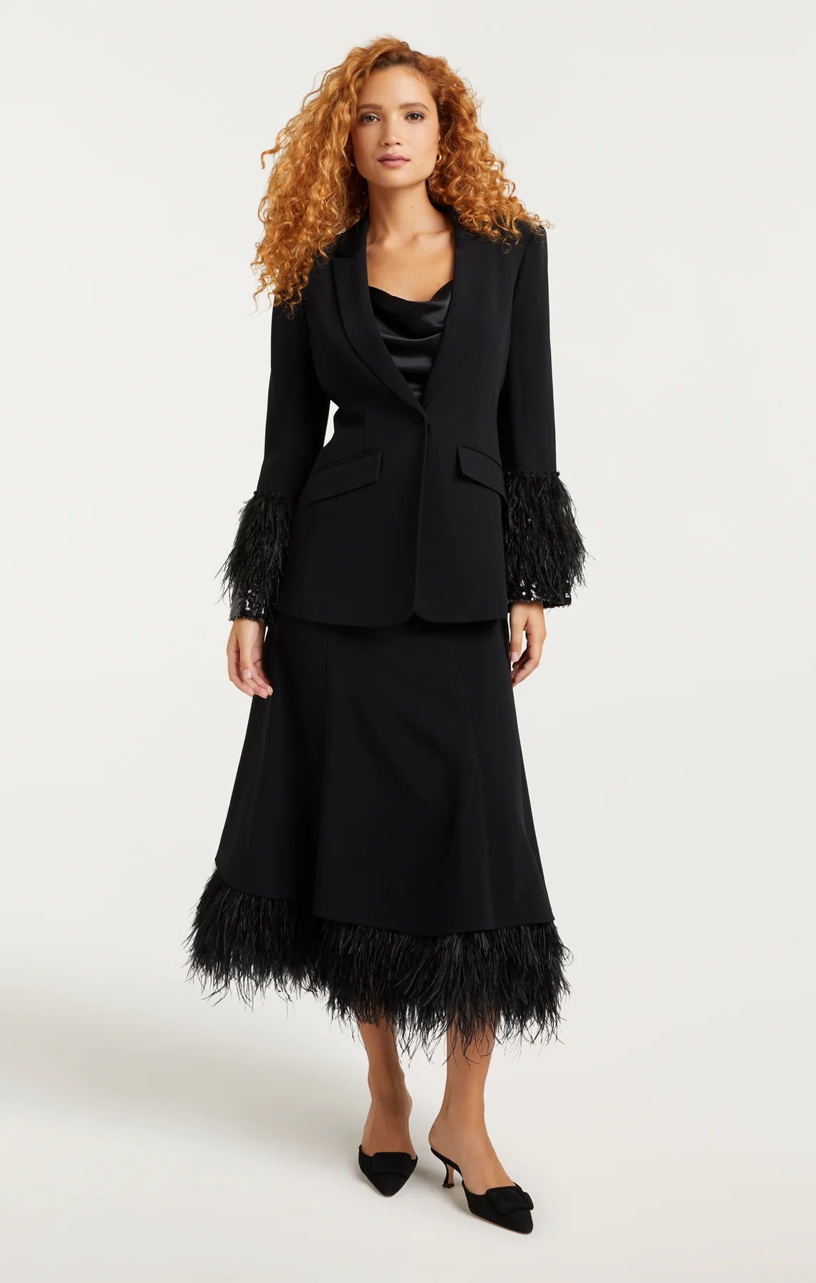 SEQUIN AND FEATHER CHEYENNE BLAZER