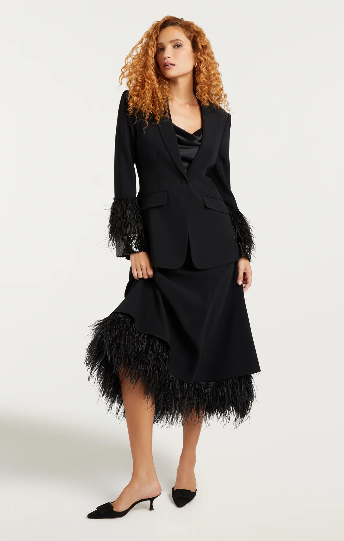 SEQUIN AND FEATHER CHEYENNE BLAZER