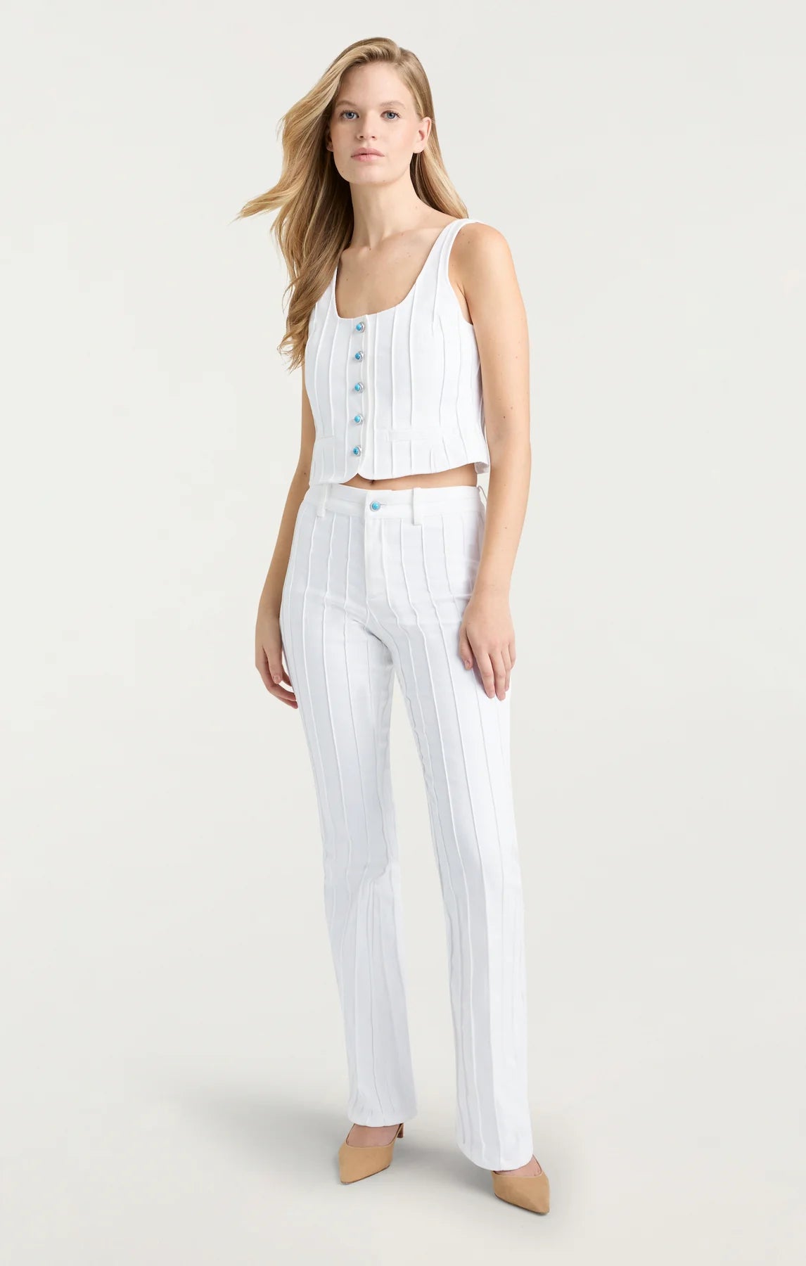 TURQUOISE EMBELLISHED ROWENA TOP