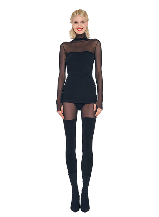 THIGH HIGH SPLICED LEGGING W/ FOOTSIE