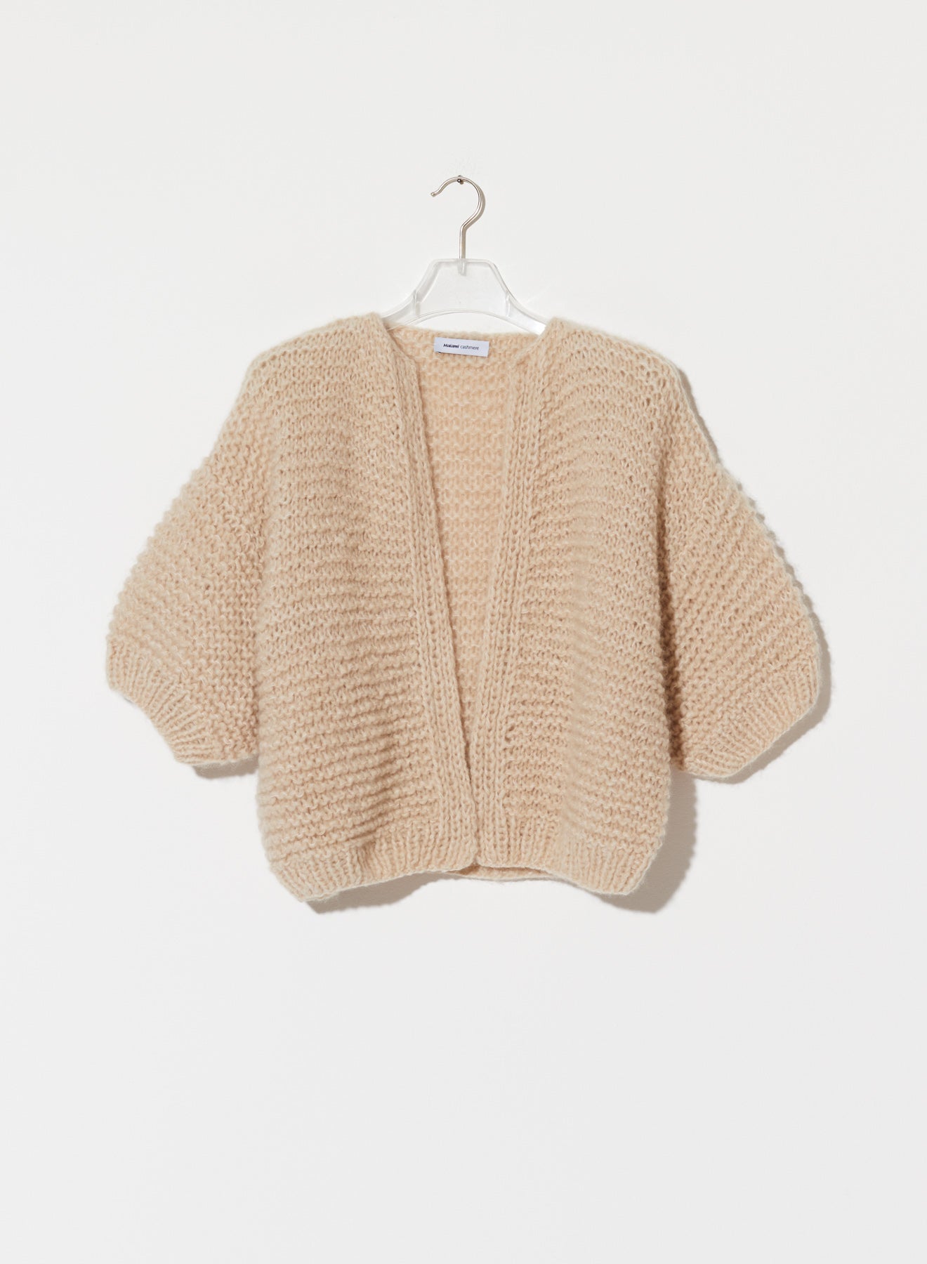CASHMERE BOMBER CARDI SHORT SLEEVE