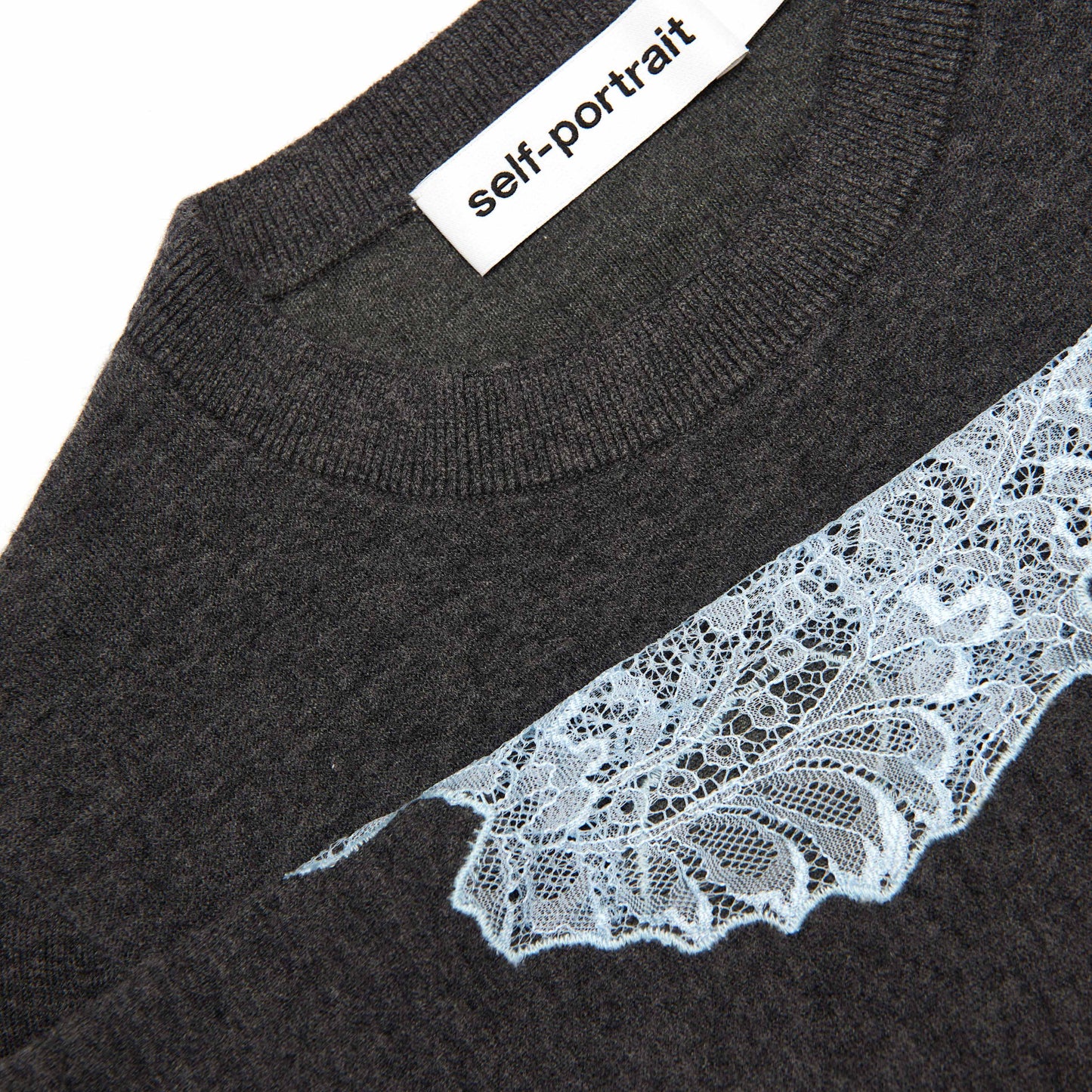 GREY CONTRAST LACE JUMPER