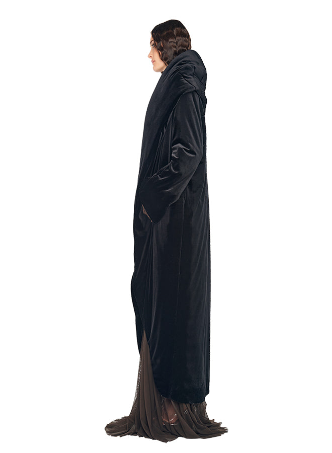 OS SHAWL COLLAR MAXI COAT