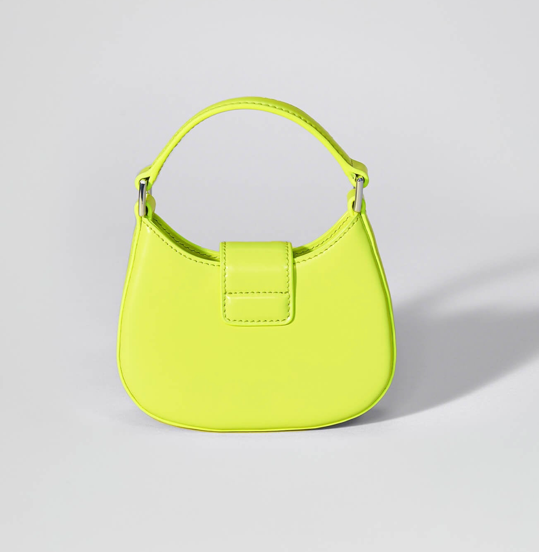 Lime Green Curved Bow Micro Shoulder Bag