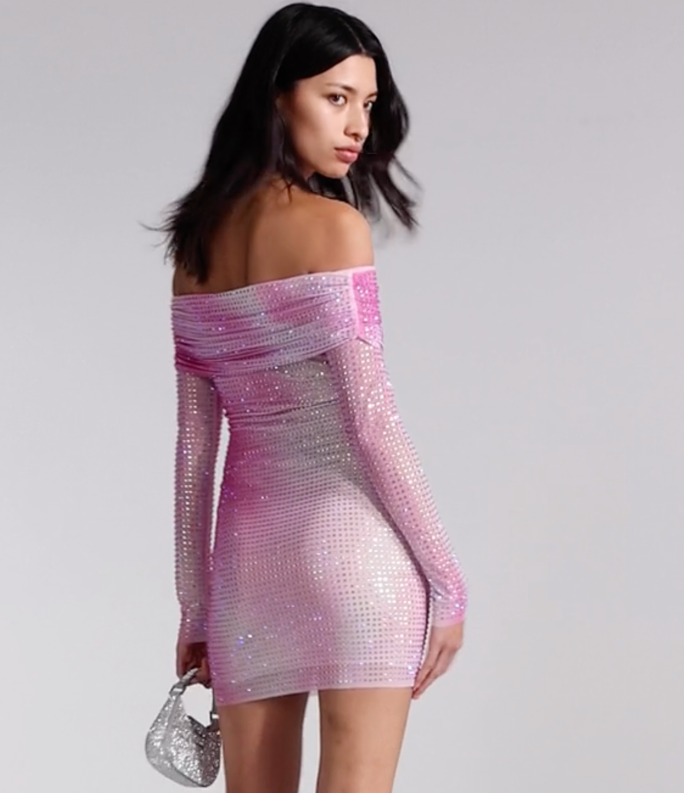 PINK CONTOUR PRINT MINI DRESS