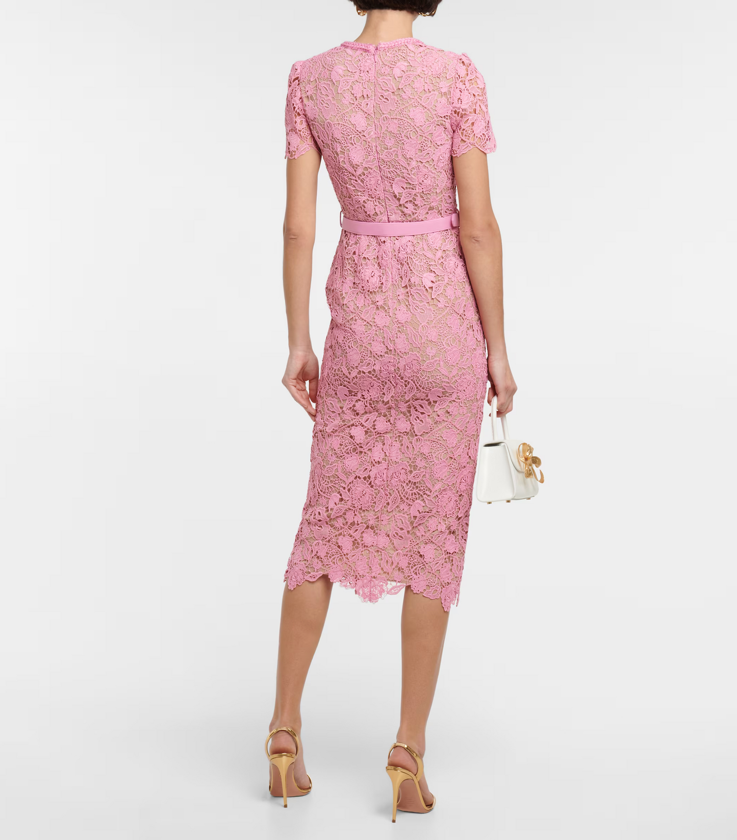 Guipure lace midi dress