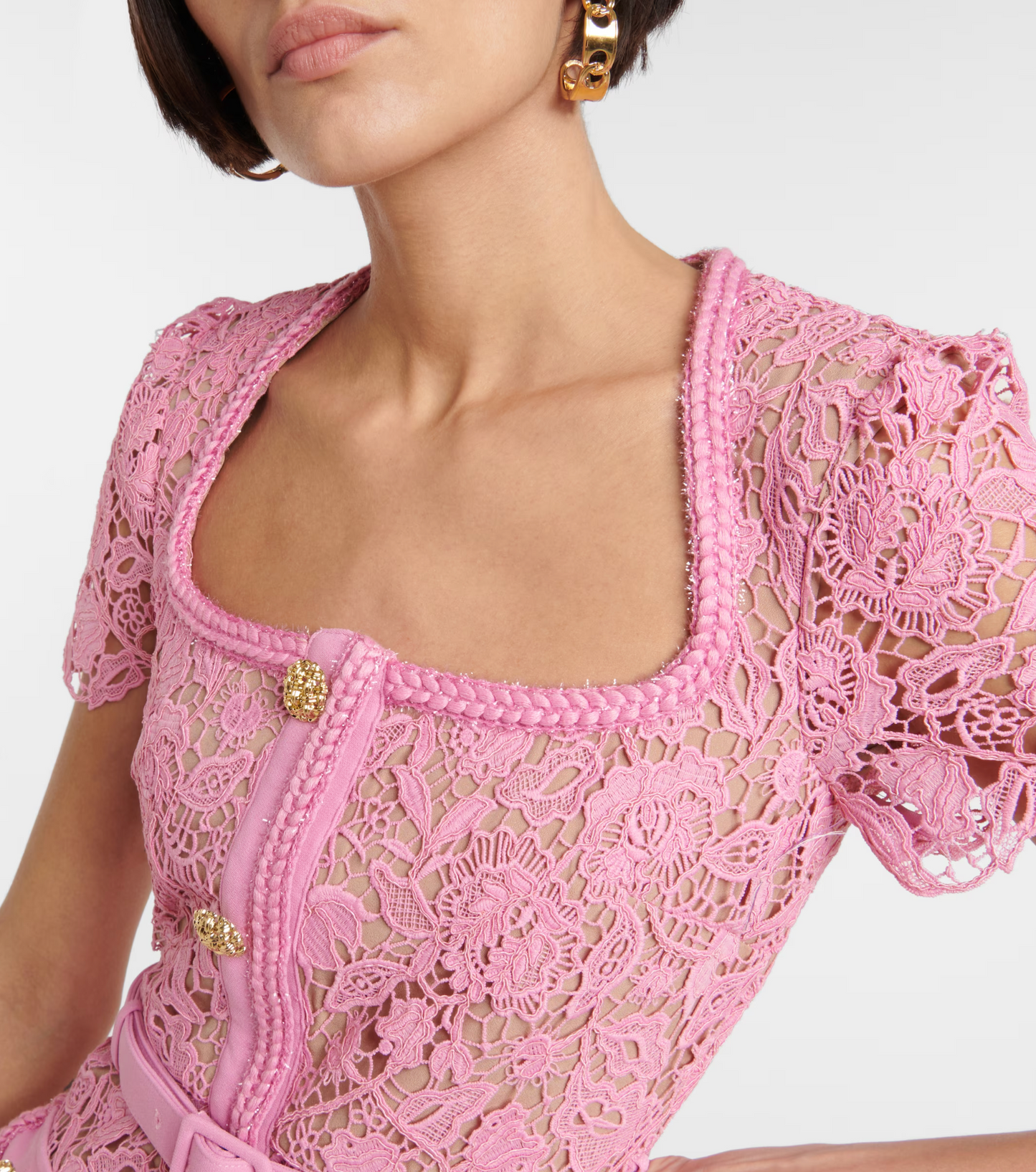 Guipure lace midi dress