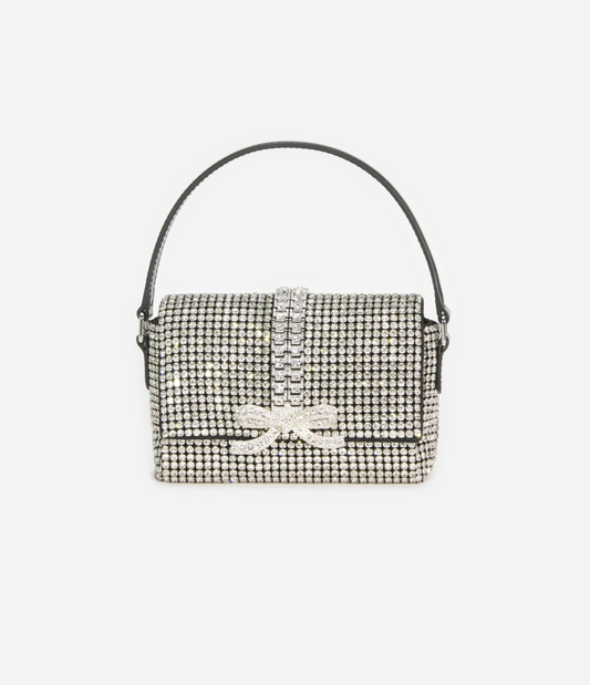 SILVER RHINESTONE CHAINMAIL MICRO BAG