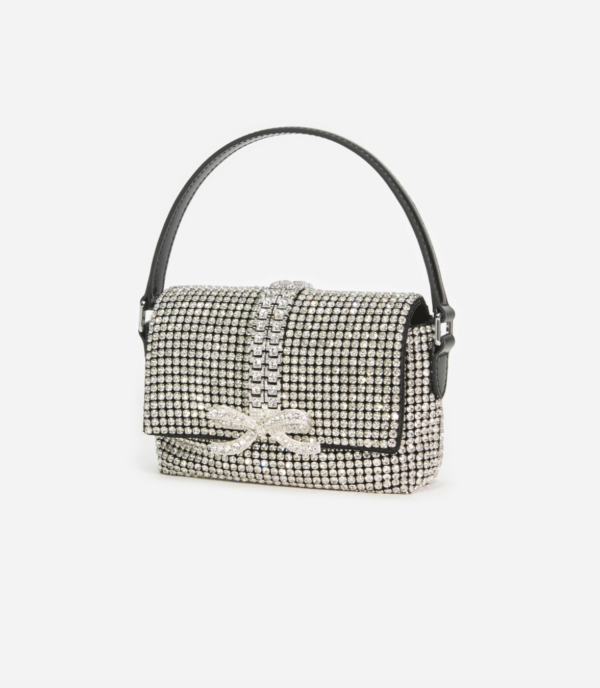 SILVER RHINESTONE CHAINMAIL MICRO BAG