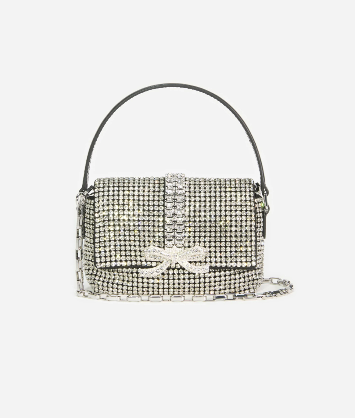 SILVER RHINESTONE CHAINMAIL MICRO BAG