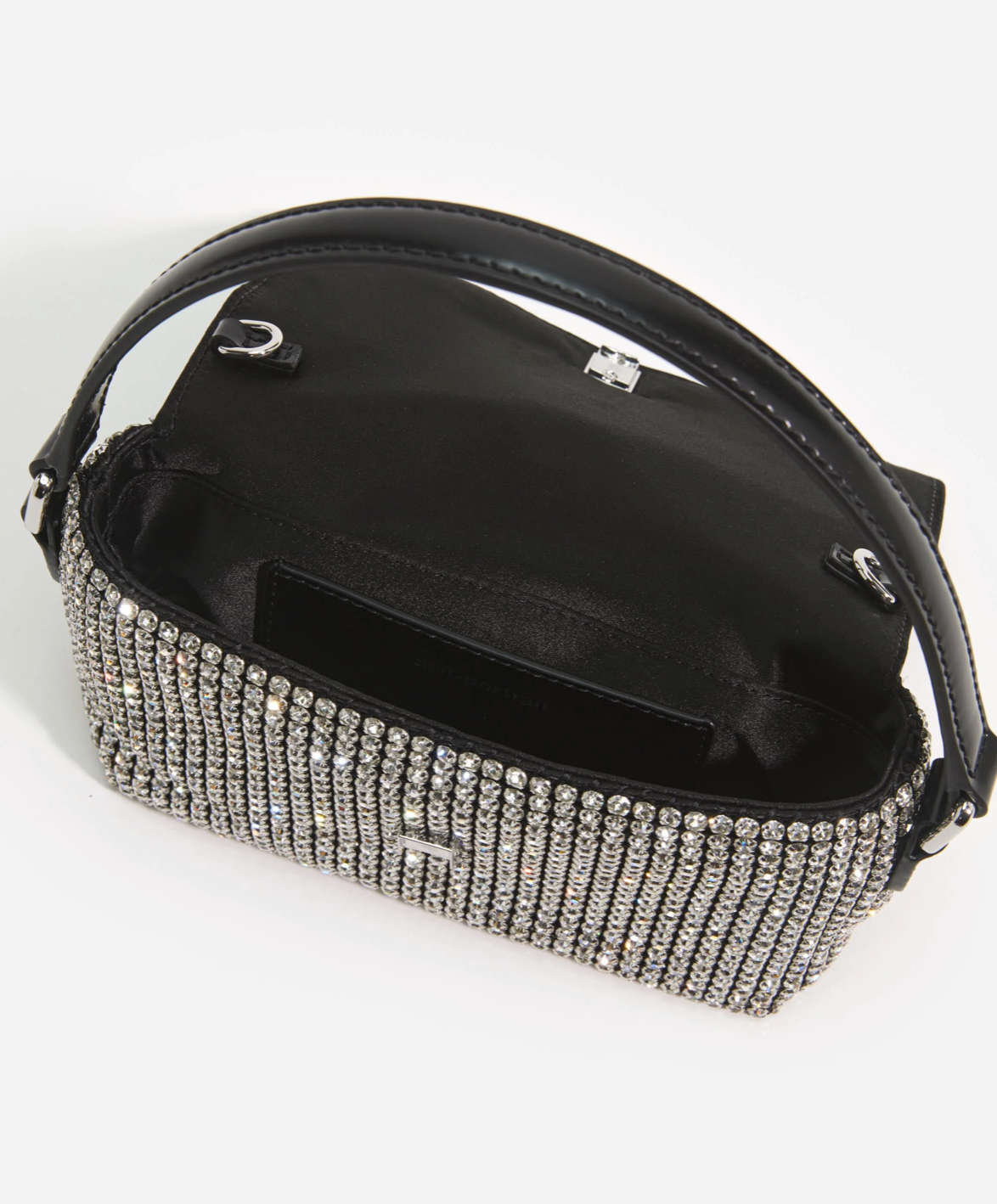 SILVER RHINESTONE CHAINMAIL MICRO BAG