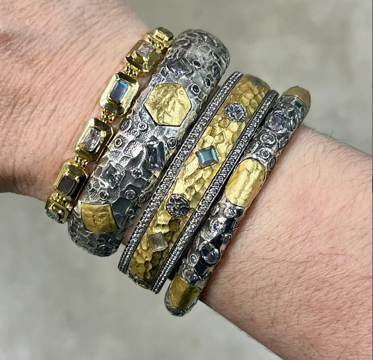 MOTA LABRADORITE COIN BANGLE