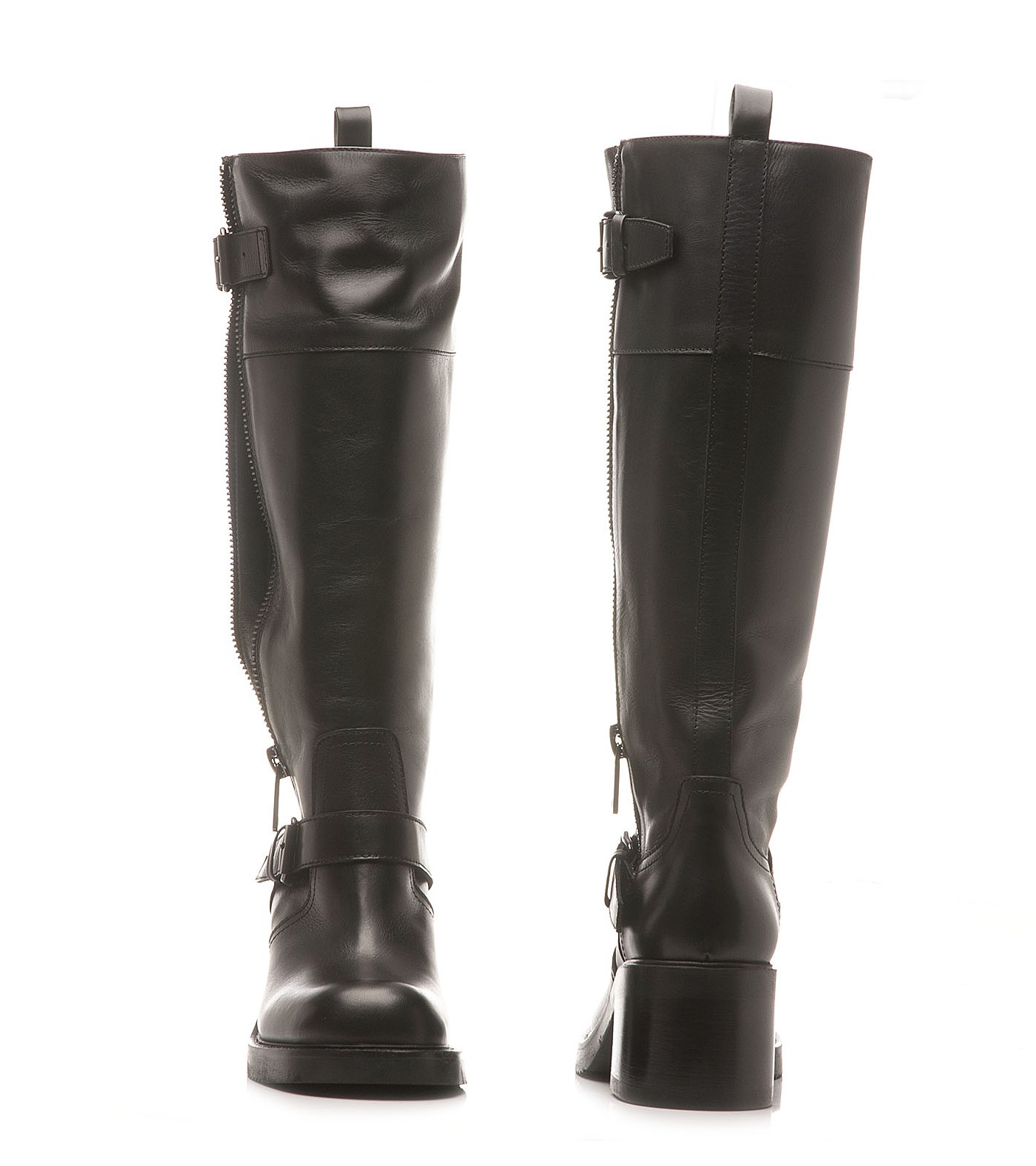 TALL LEATHER BOOTS W/ BUCKLES