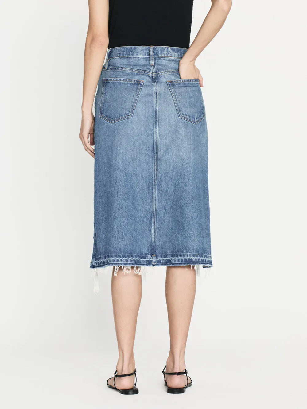 DECONSTRUCTED FRAY HEM SKIRT