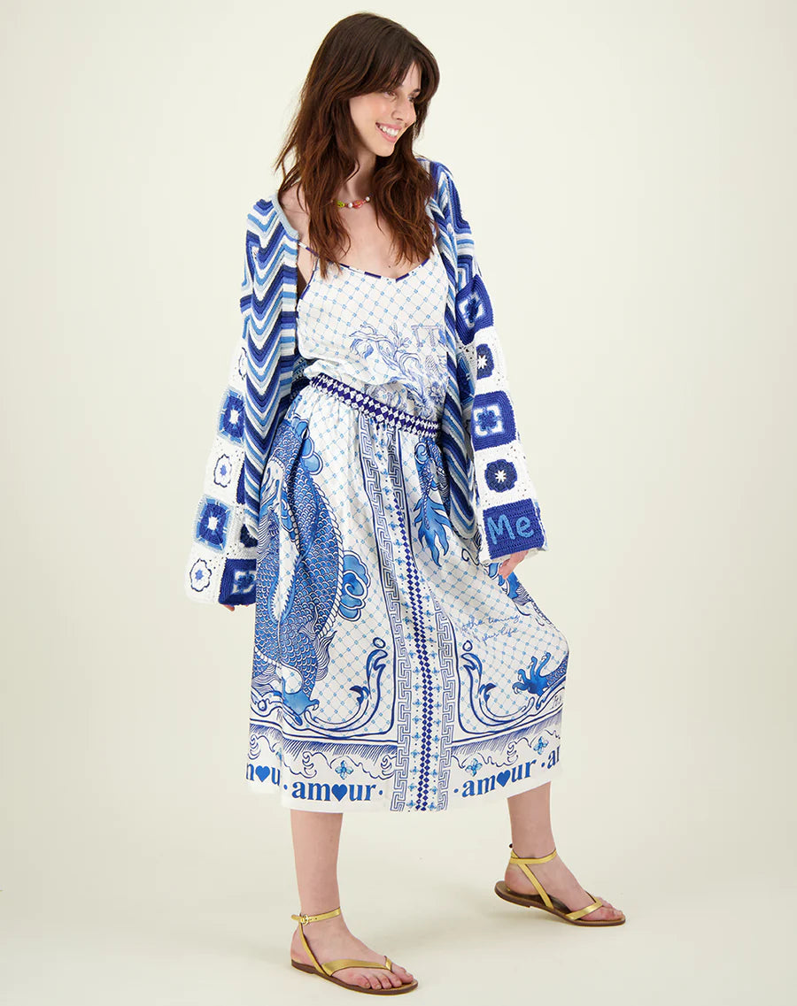 VANESSA PRINTED MIDI SKIRT