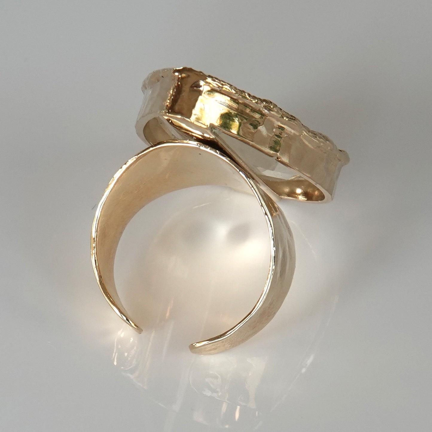 Rainbow Moonstone AAA+ Gold Ring