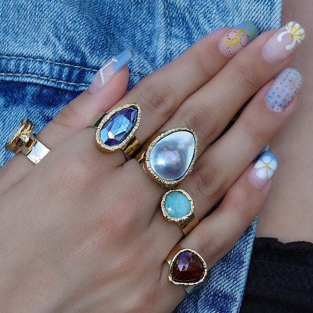 Blister Pearl Gold Ring