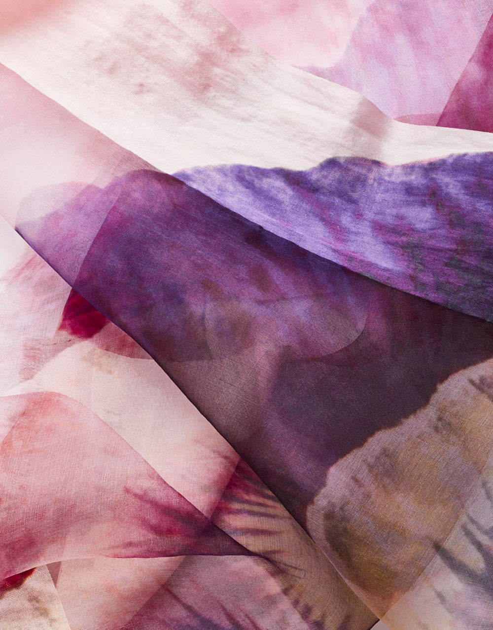 Silk Purple Flora Scarf