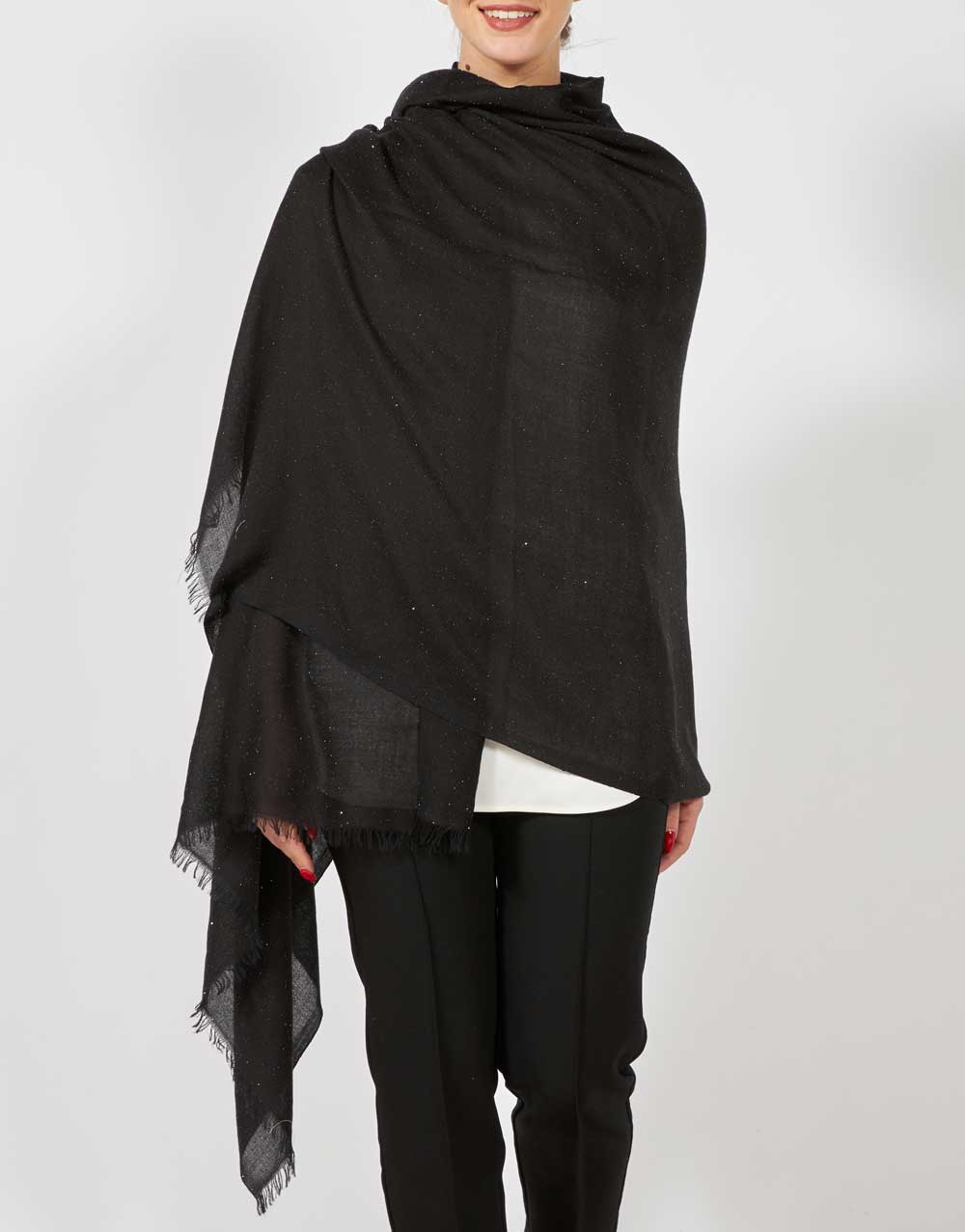 Wool Blend Sequin Scarf