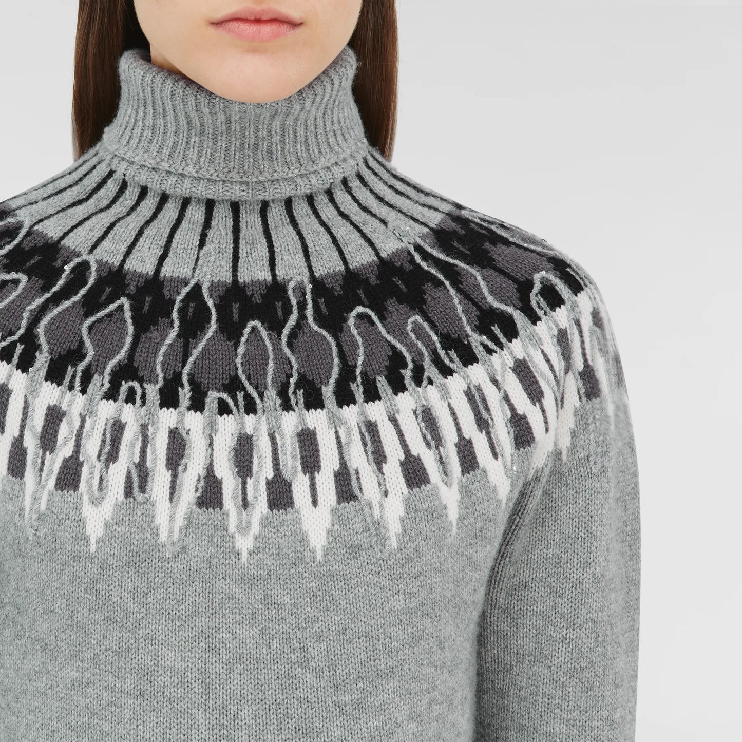 Knit Turtleneck Chest Details