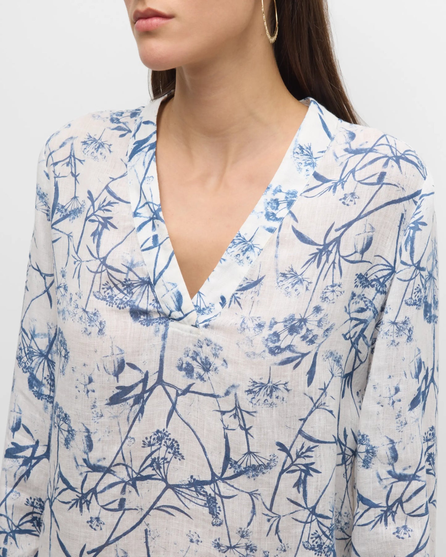 V-Neck Linen Blouse