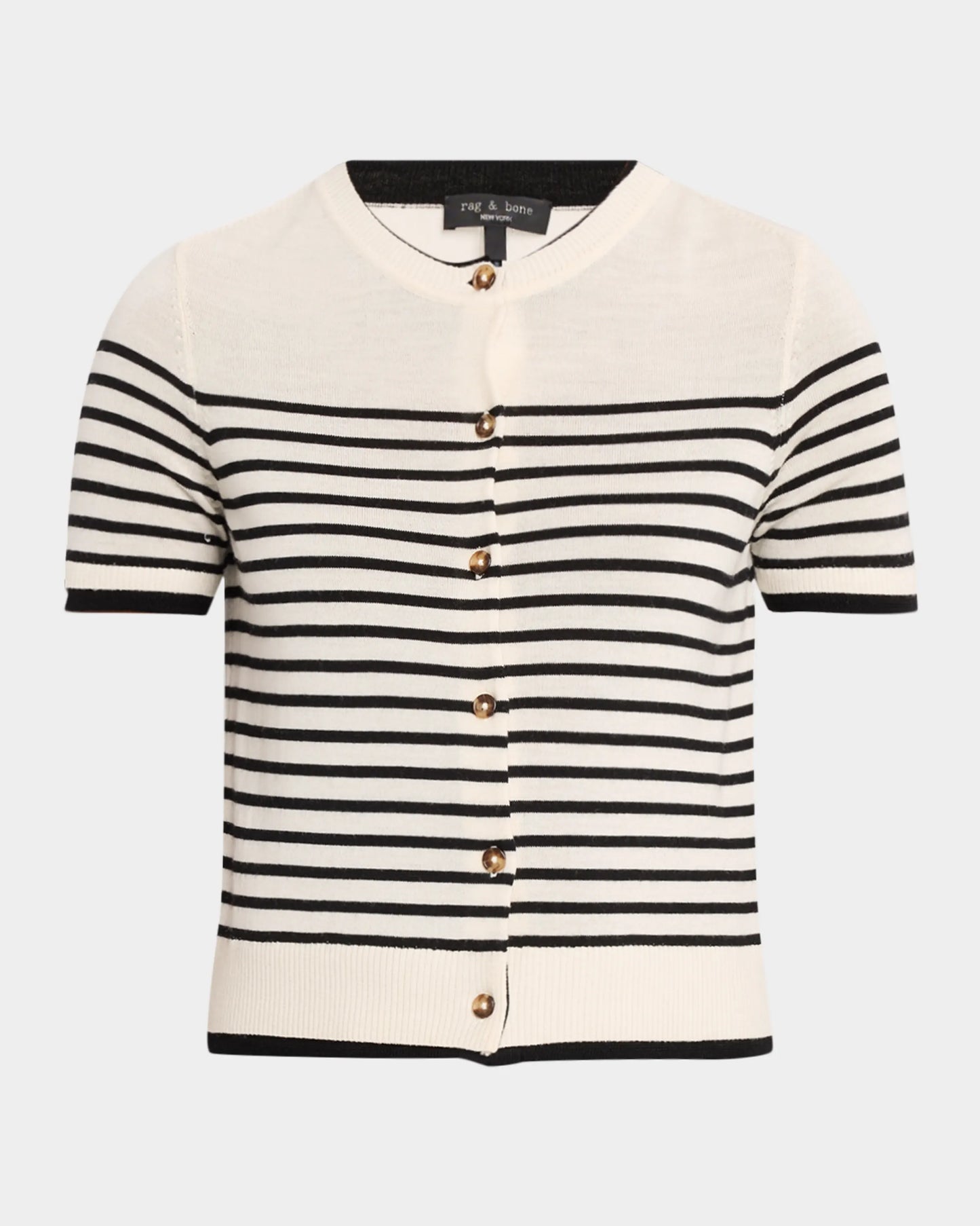 ANNE SS STRIPE CARDIGAN