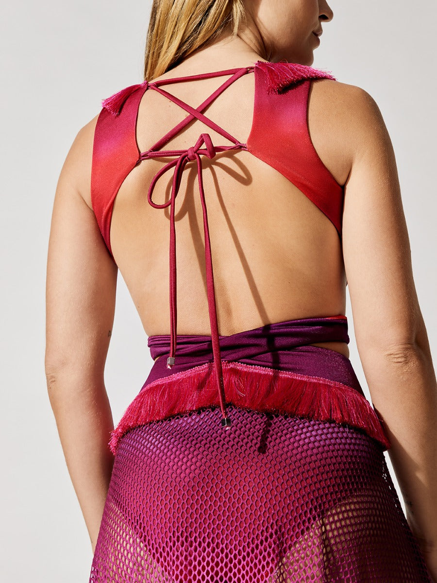 Ombre Sleeveless Netted Beach Dress