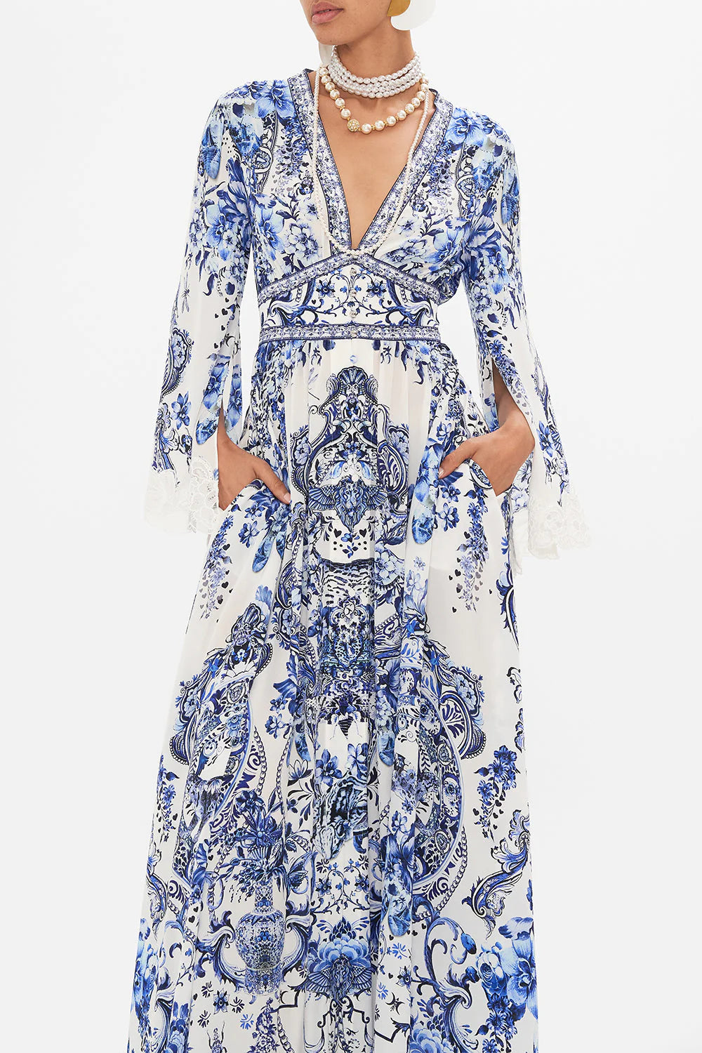 KIMONO SLEEVE DRESS W SHIRRING