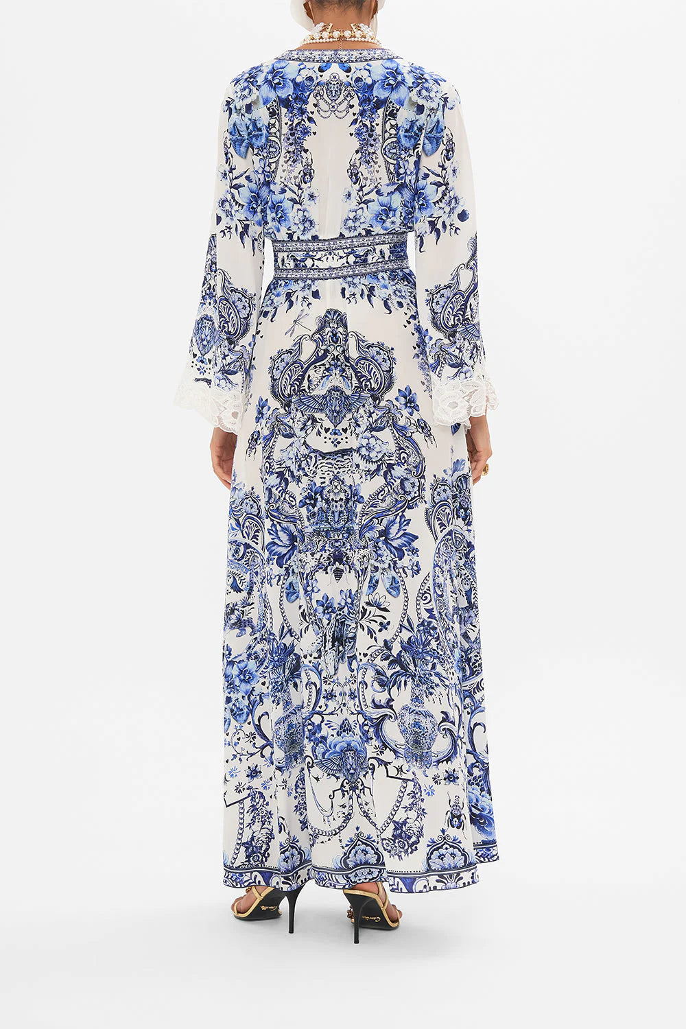 KIMONO SLEEVE DRESS W SHIRRING