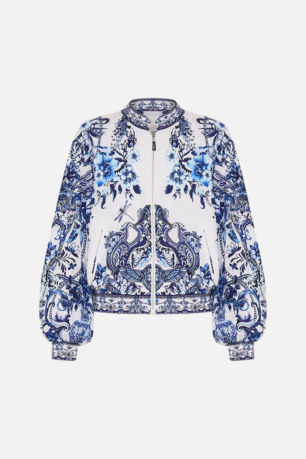 Bomber Jacket with Shirred Cuff