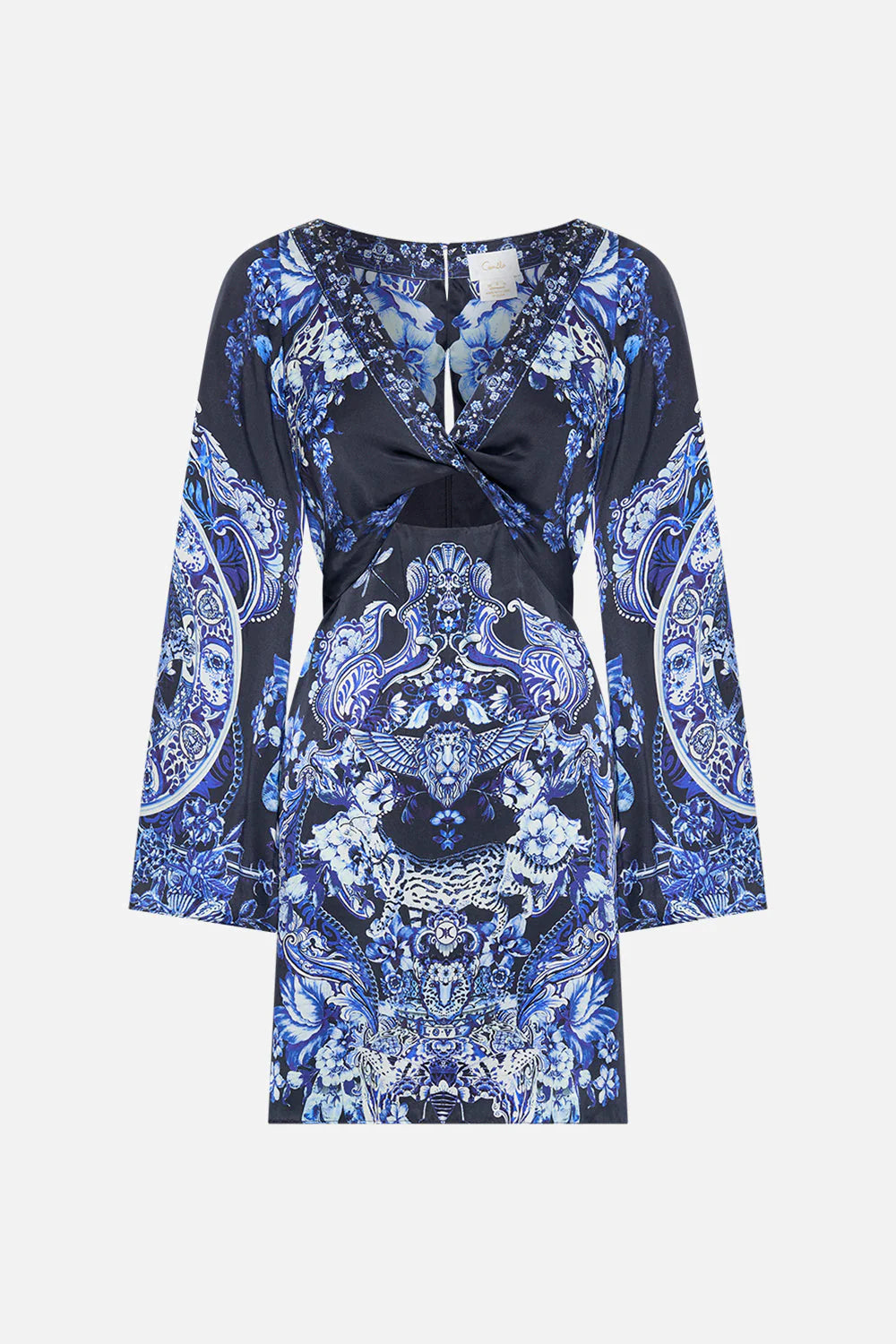 LONG SLEEVE TWIST FRONT SHORT DRESS