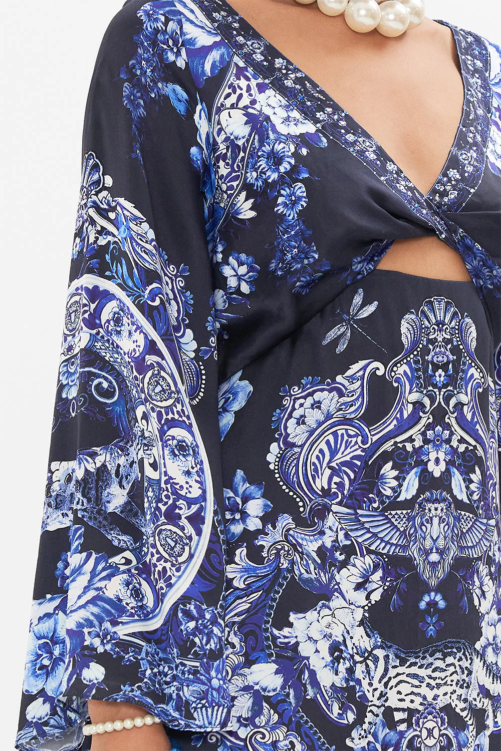 LONG SLEEVE TWIST FRONT SHORT DRESS