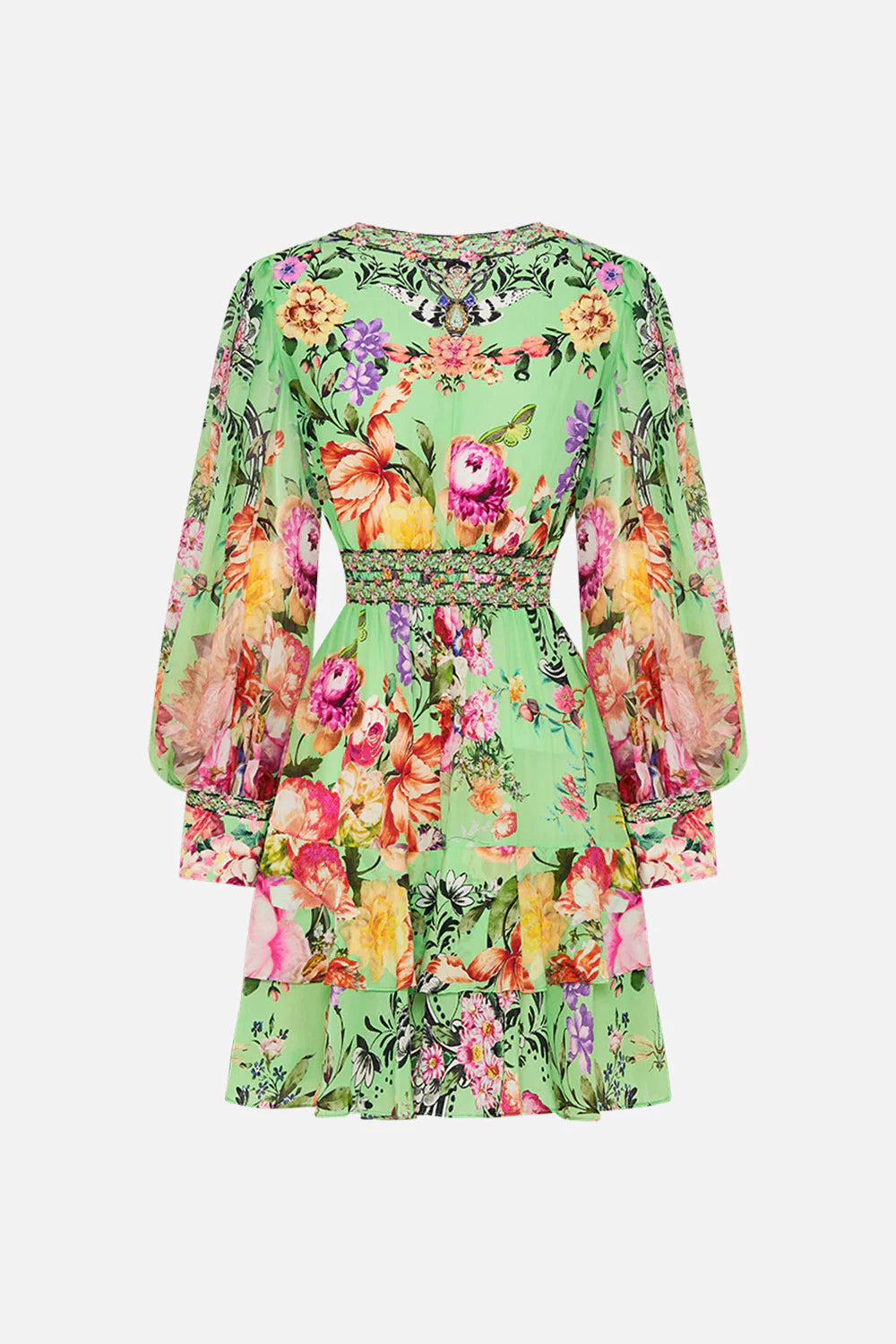 BUTTON FRONT FRILL DRESS