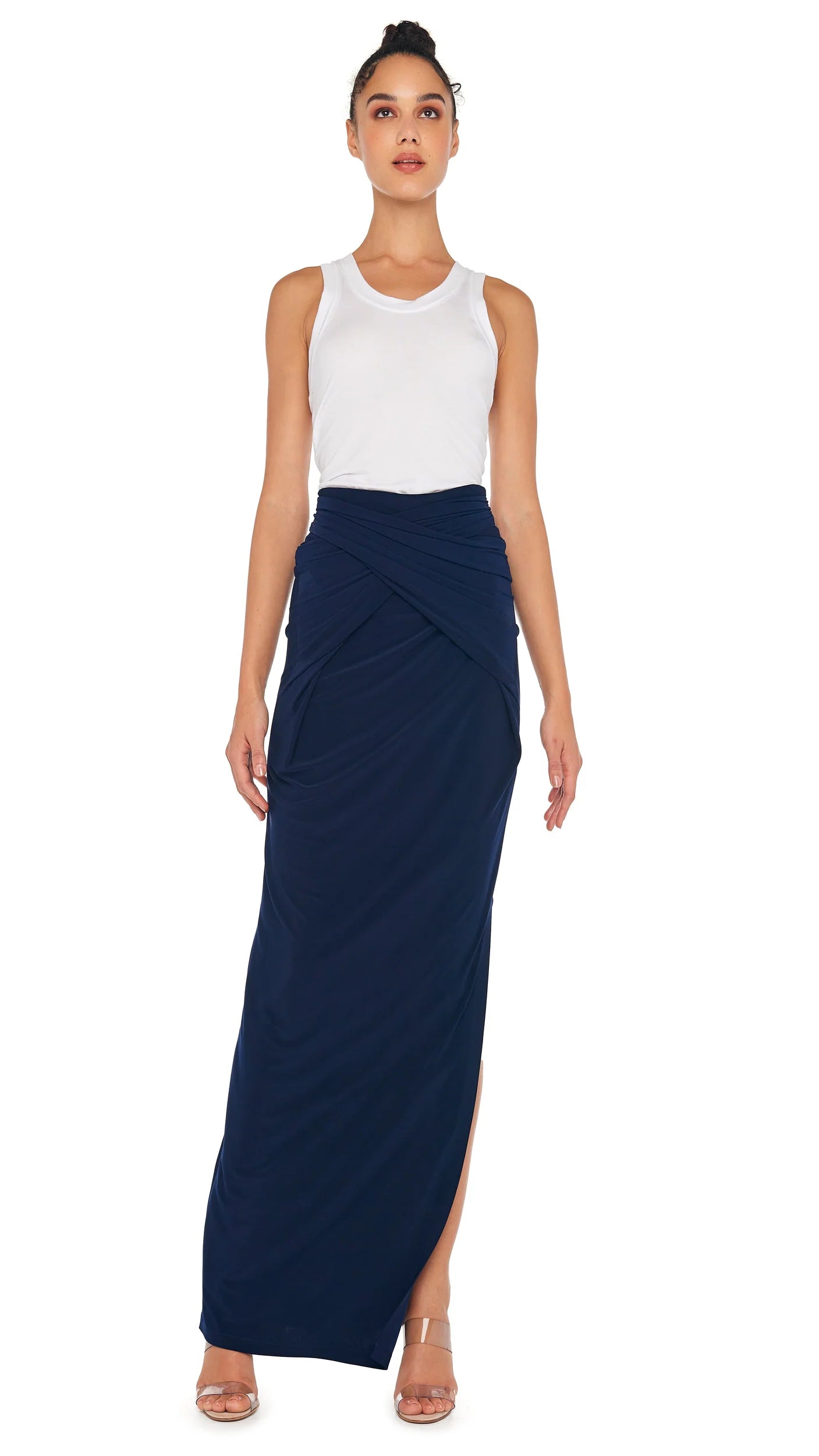 ALL IN ONE SIDE SLIT LONG SKIRT