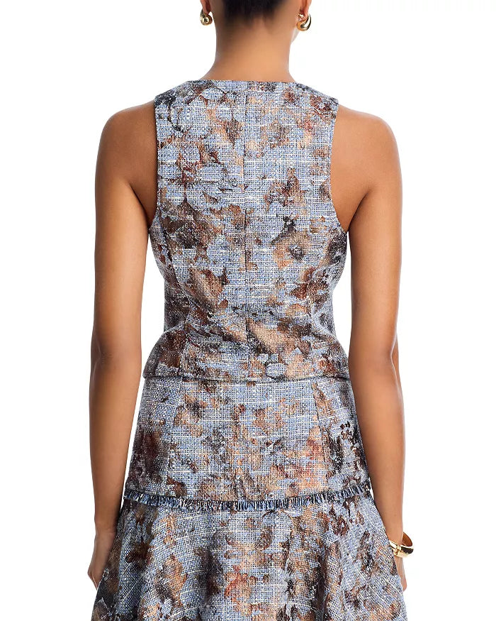 FOIL PRINTED TWEED BANE VEST