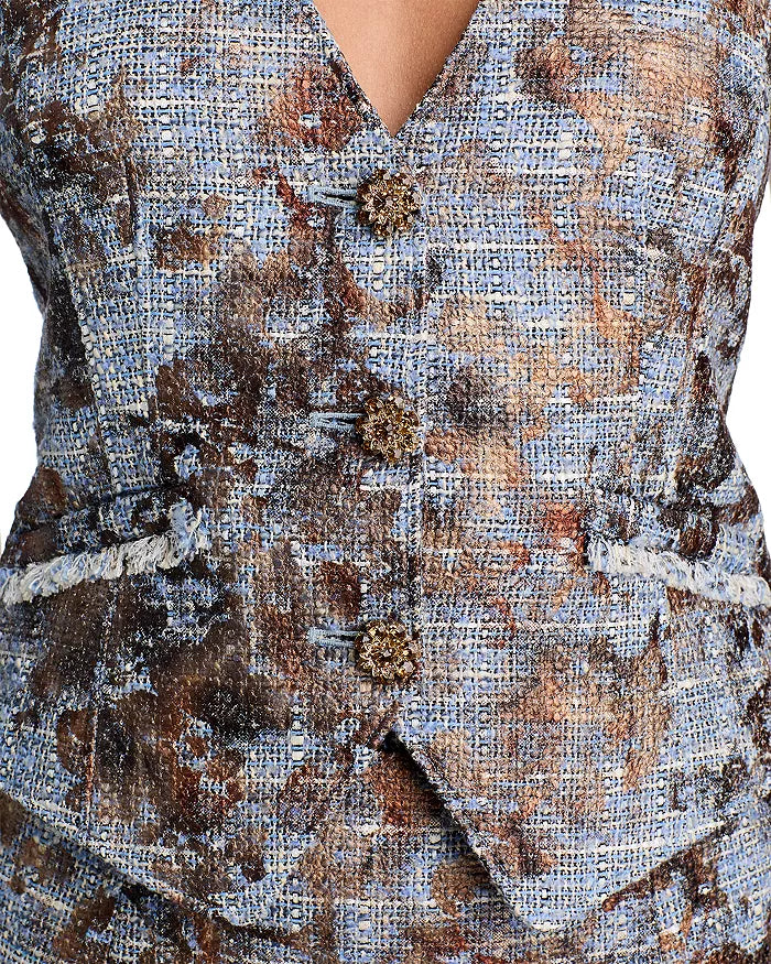 FOIL PRINTED TWEED BANE VEST