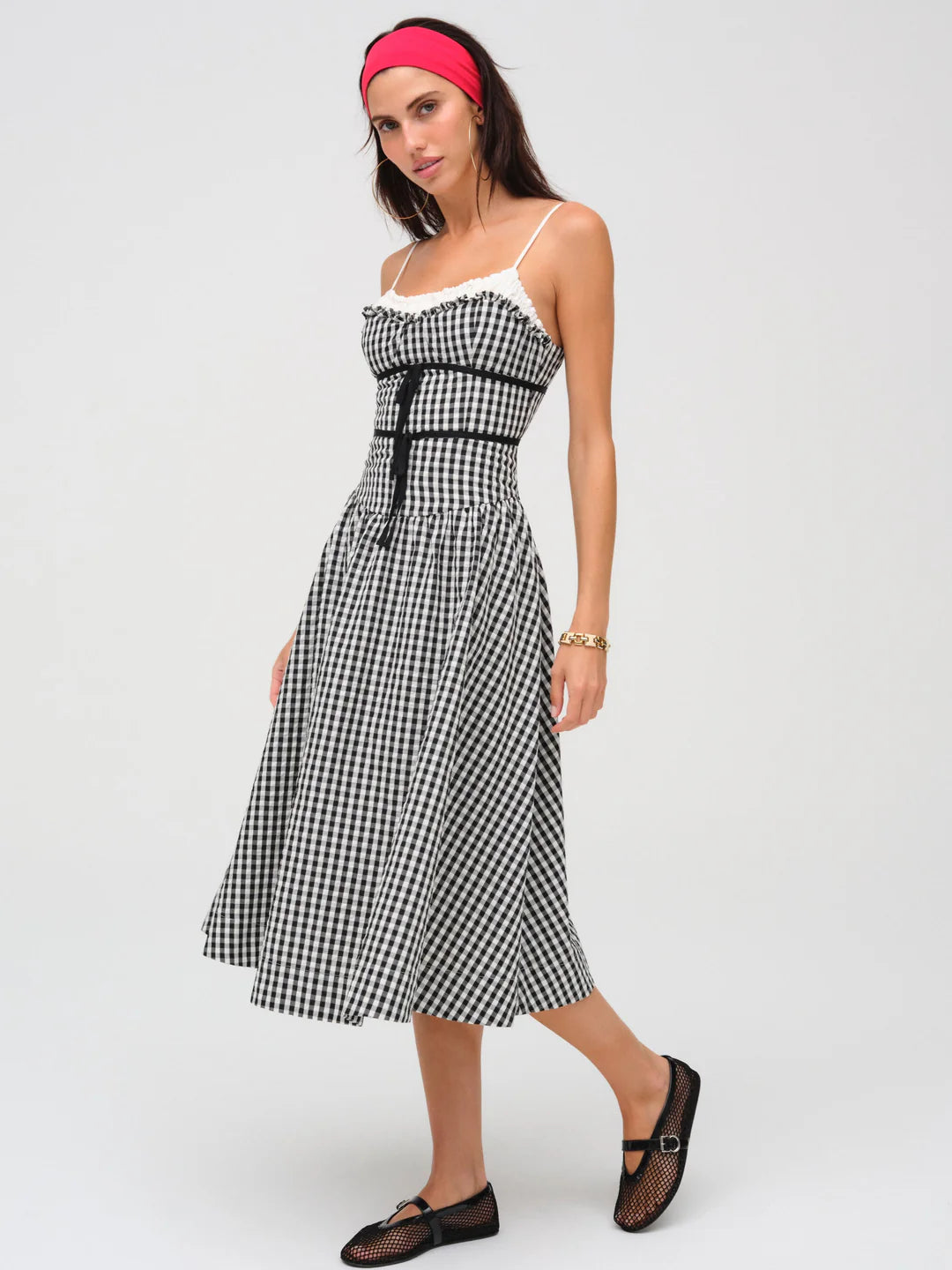 GEORGIA GINGHAM MIDI DRESS