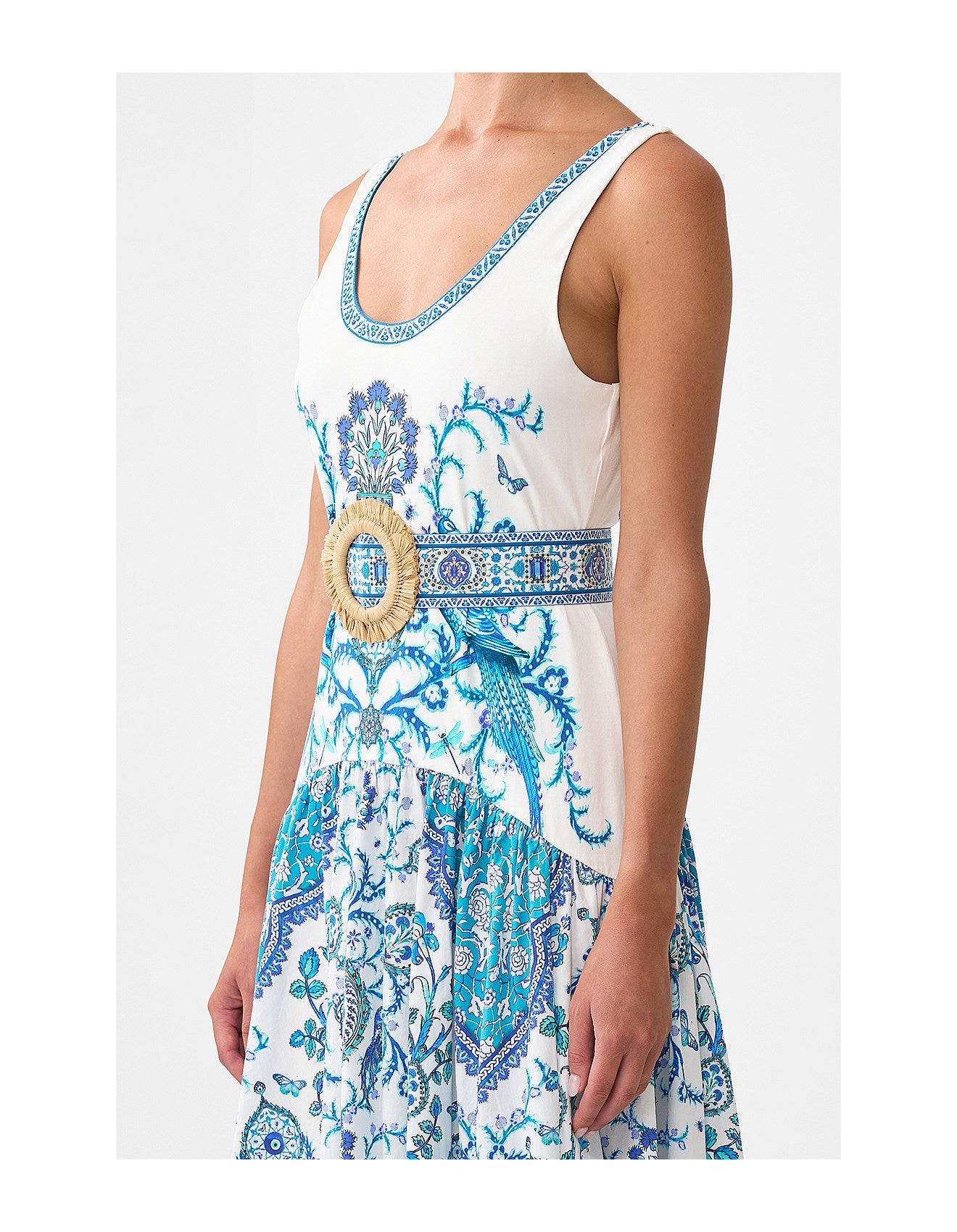 JERSEY TANK DRESS W CONTRAST SKIRT
