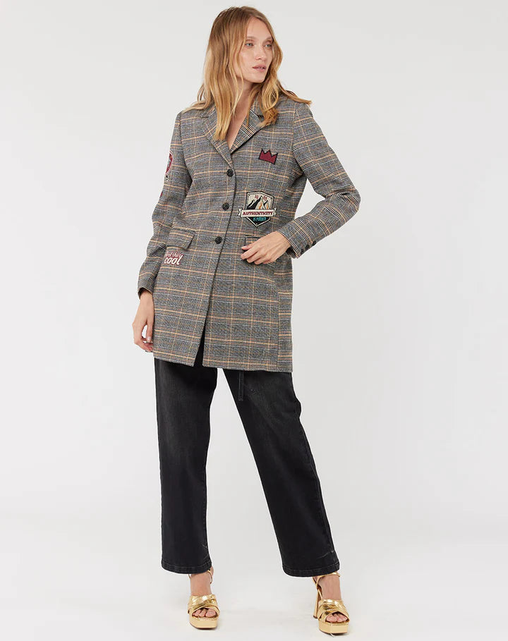 LORETTA LONGLINE PLAID JACKET