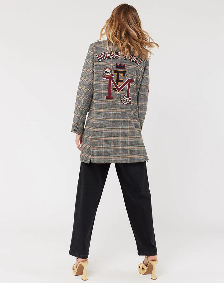 LORETTA LONGLINE PLAID JACKET