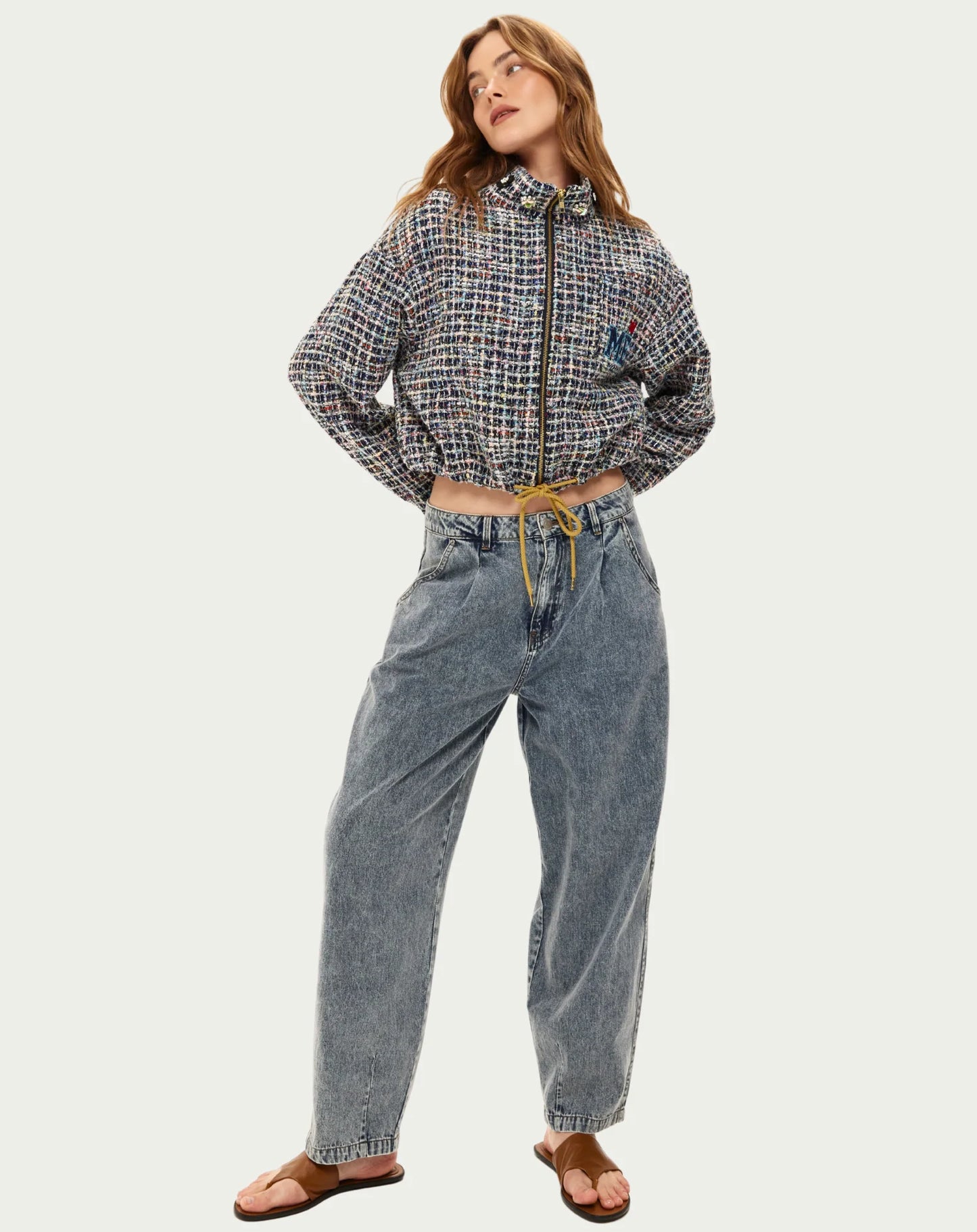 IVY CROPPED HIGH NECK ZIP TOP