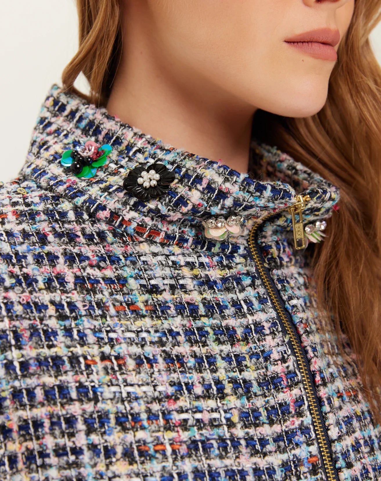 IVY CROPPED HIGH NECK ZIP TOP